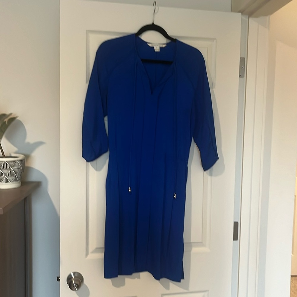 Diane Von Furstenberg blue dress, size 8. Worn once, and in good condition.